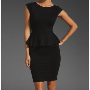 Alice + Olivia Black Stretch Victoria Peplum Dress